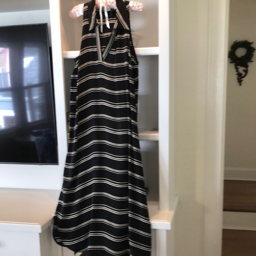 Anthropologie Black and White Striped Dress